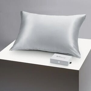Blissy 100% Pure Mulberry Silk Pillowcase - Silver - King (20"X 36")